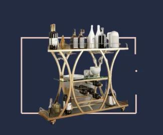 Jeuje Blue Box Bar Cart