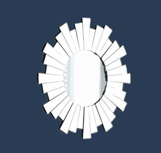 round ornate mirror - blue navy background