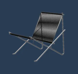 black chair - blue navy background