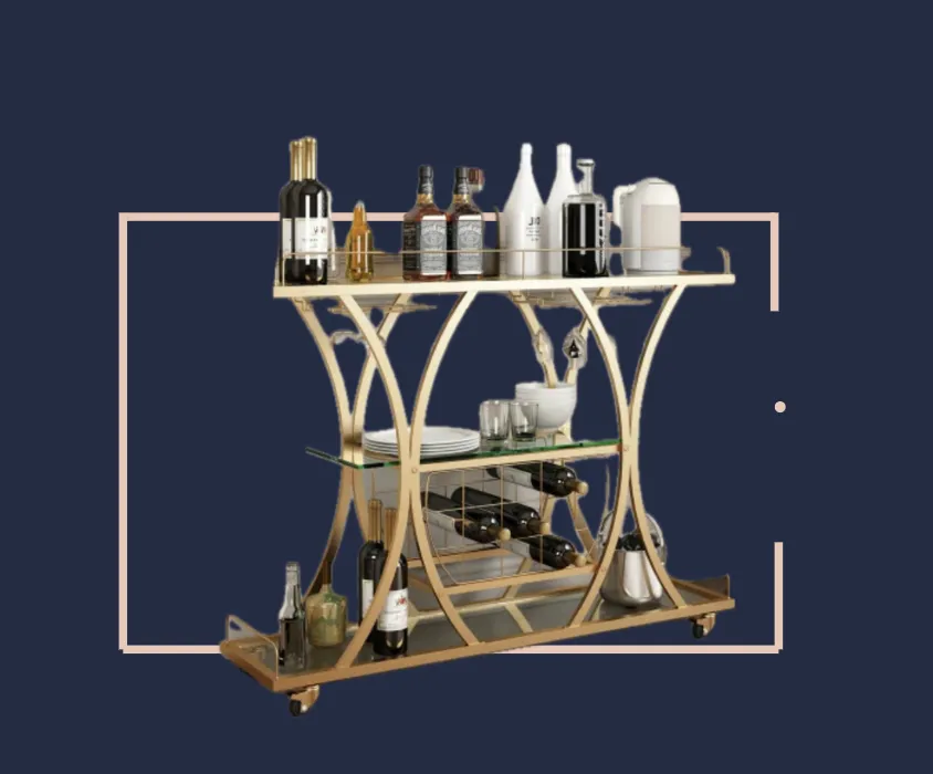 Jeuje Blue Box Bar Cart